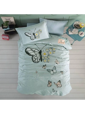 Clasy Ranforce Genç Nevresim Takımı Tek Kişilik Daisy Love V1 Mint