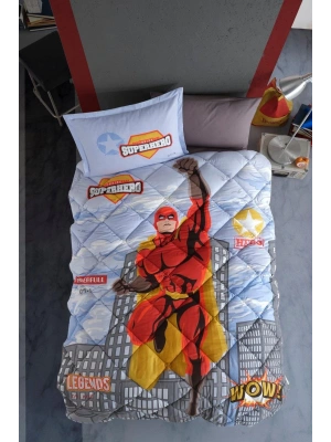 Clasy Ranforce Genç Uyku Seti Tek Kişilik Süperhero Gri