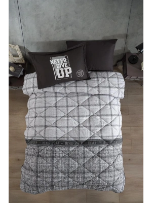 Clasy Ranforce Genç Yorgan Seti Tek Kişilik Give Up V1 Antrasit