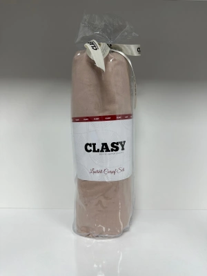 Clasy Ranforce Lastikli Çarşaf Seti Tek Kişilik Açık Düz Kahverengi