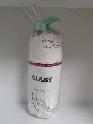 Clasy Ranforce Lastikli Çarşaf Seti Tek Kişilik Desenli Beyaz