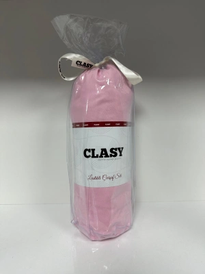 Clasy Ranforce Lastikli Çarşaf Seti Tek Kişilik Düz Pembe