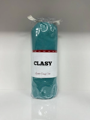 Clasy Ranforce Lastikli Çarşaf Seti Tek Kişilik Düz Su Yeşili