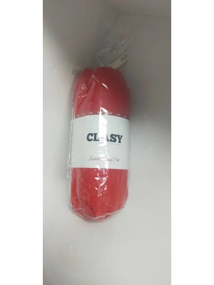 Clasy Ranforce Lastikli Çarşaf Seti Tek Kişilik Kırmızı