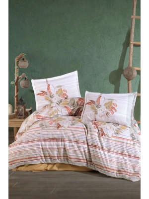 Clasy Ranforce Nevresim Takımı Çift Kişilik Oliva V1 Hardal