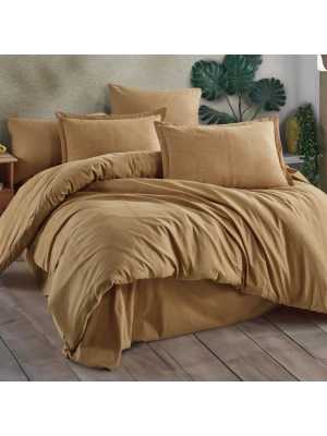 Clasy Ranforce Nevresim Takımı Çift Kişilik Unita V5 Zencefil