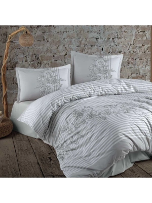 Clasy Ranforce Nevresim Takımı Tek Kişilik Latina V1 Gri