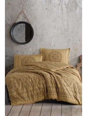 Clasy Ranforce Nevresim Takımı Tek Kişilik Merit V1 Hardal