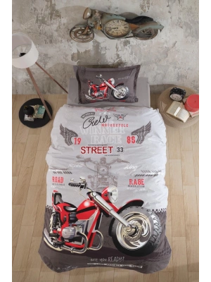 Clasy Ranforce Nevresim Takımı Tek Kişilik Street King V1 Gri