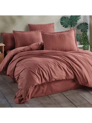 Clasy Ranforce Nevresim Takımı Tek Kişilik Unita V2 Kiremit