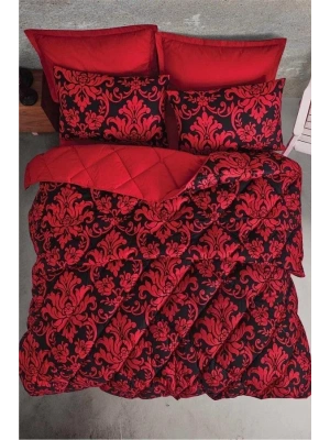 Clasy Ranforce Tek Kişilik Yorgan Calligra V3 Kırmızı Yorgan