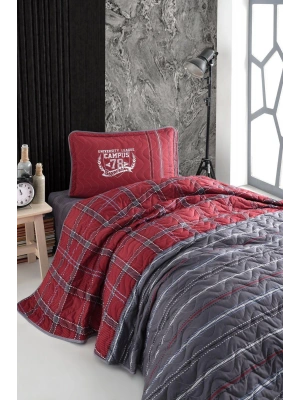 Clasy Ranforce Yatak Örtüsü Tek Kişilik Campus V1 Bordo