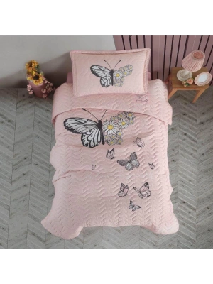 Clasy Ranforce Yatak Örtüsü Tek Kişilik Daisy Love V2 Somon