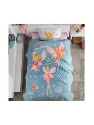 Clasy Ranforce Yatak Örtüsü Tek Kişilik Power Girl Turkuaz