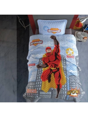 Clasy Ranforce Yatak Örtüsü Tek Kişilik Süperhero V1