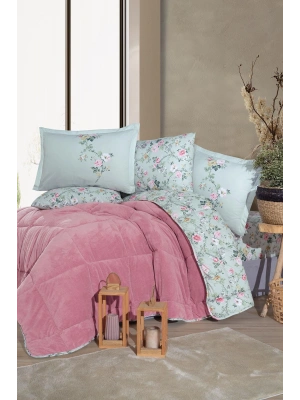 Clasy Wellsoft Jakarlı Çift Kişilik Uyku Seti Elara V1 Pembe