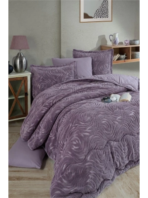 Clasy Wellsoft Jakarlı Tek Kişilik Uyku Seti Reste V3 Lila