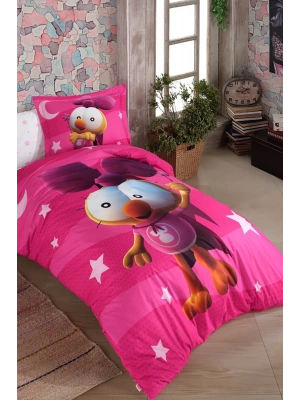 Hobby Poplin Tek Kişilik Lisanslı Nevresim Takımı Sizinkiler V2 Pembe