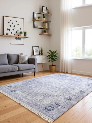 Merinos Halı 160x230 Rodin Koleksiyonu 60893-030 Gri-Mavi