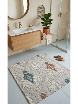 Merinos Halı Akrilik Dokuma 100x90 cm Lavabo Önü Apdest Alma Halısı