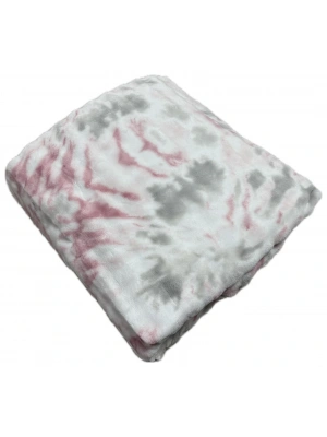 Merinos Harmony Çift Kişilik Peluş Battaniye 220x240 Pembe Renk Yeni Model Yeni Desen