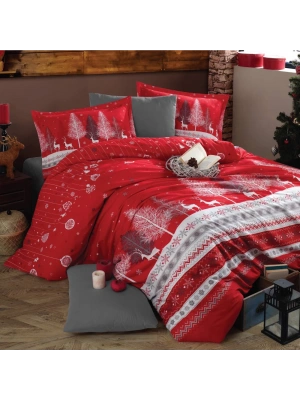 Ranforce %100 Pamuk Nevresim Takımı Çift Kişilik Nadal V1 Kırmızı