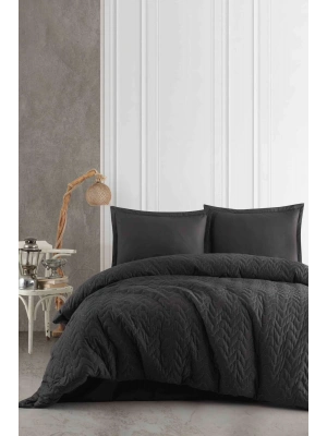 Ranforce %100 Pamuk Tek Kişilik Dört Mevsim Seti Atana V1 Antrasit