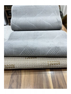 Rölyef Orla Gri Kaymaz Taban Kesme Halı Yolluk Fenomen Carpet