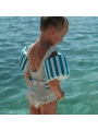 Sunnylife Çocuk Yüzme Kolluklu Can Yeleği 3-6 Yaş Poppy the Peach Green stripe