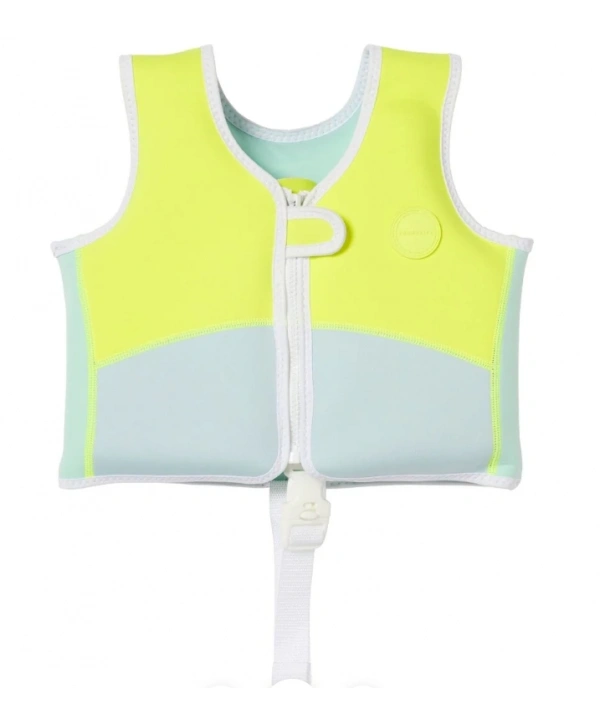 Sunnylife - Çocuk Yüzme Can Yeleği 1-2 Yaş Aqua Neon Yellow