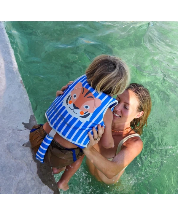 Sunnylife Çocuk Yüzme Can Yeleği 2-3 Yaş Tino the Tiger Blue