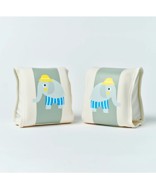 Sunnylife Çocuk Yüzme Kolluğu Eli the Elephant Green Stripe