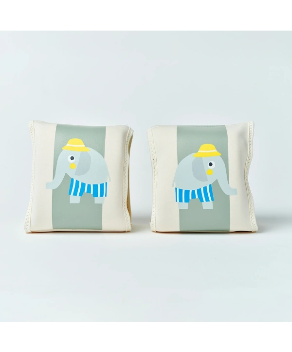 Sunnylife Çocuk Yüzme Kolluğu Eli the Elephant Green Stripe