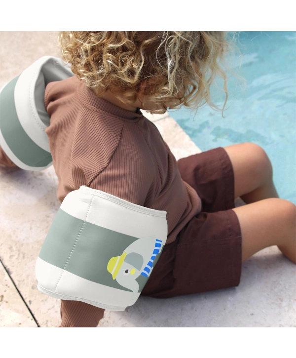 Sunnylife Çocuk Yüzme Kolluğu Eli the Elephant Green Stripe
