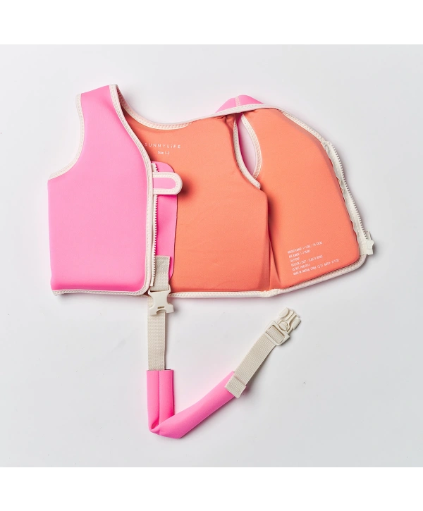 Sunnylife Çocuk Yüzme Can Yeleği 1-2 Yaş Poppy the Peach Neon Pink