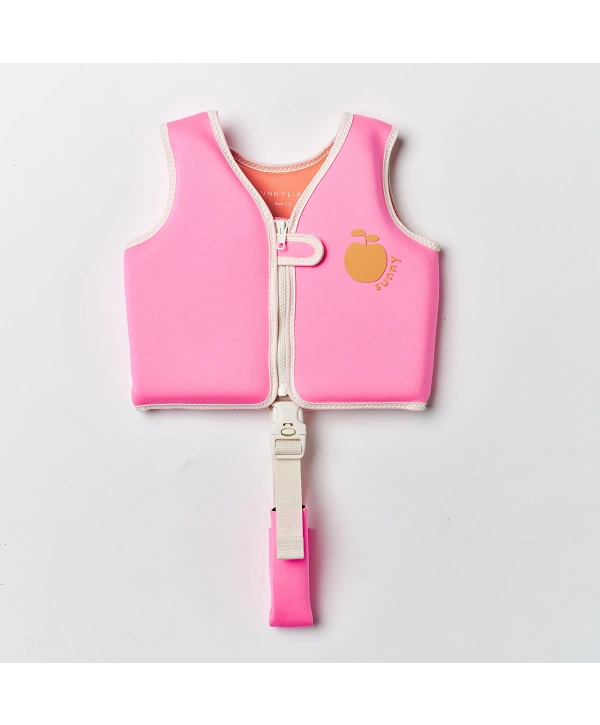 Sunnylife Çocuk Yüzme Can Yeleği 2-3 Yaş Poppy the Peach Neon Pink