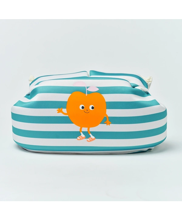 Sunnylife Çocuk Yüzme Kolluklu Can Yeleği 3-6 Yaş Poppy the Peach Green stripe