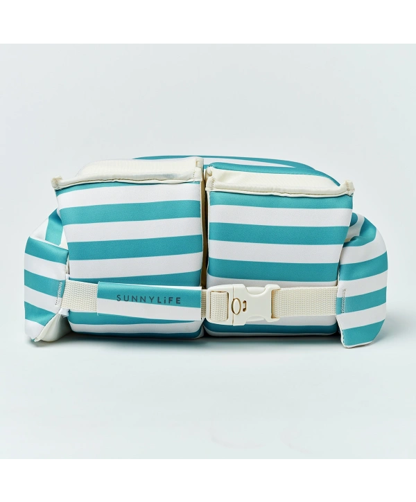 Sunnylife Çocuk Yüzme Kolluklu Can Yeleği 3-6 Yaş Poppy the Peach Green stripe