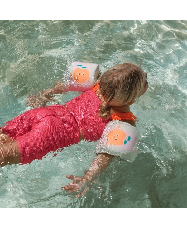 Sunnylife Çocuk Yüzme Kolluğu Poppy the Peach Pink Stripe