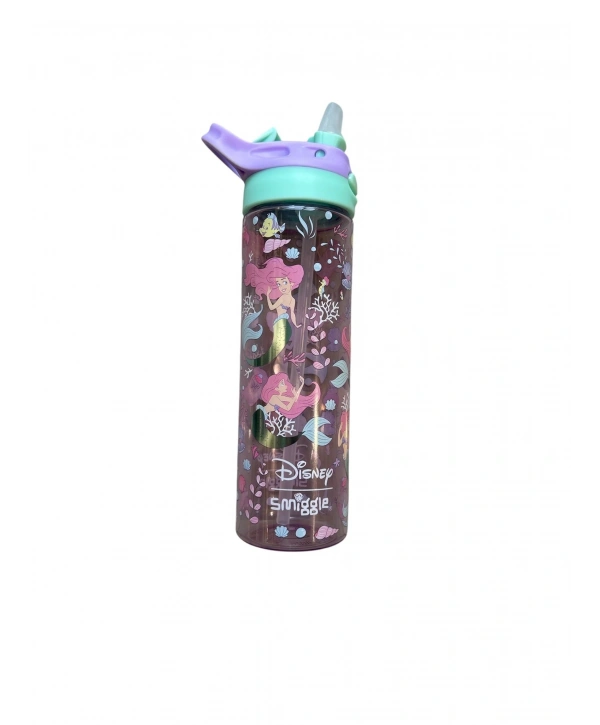 Smiggle - Disney Ariel BPAsız Otomatik Pipetli 650ML Suluk