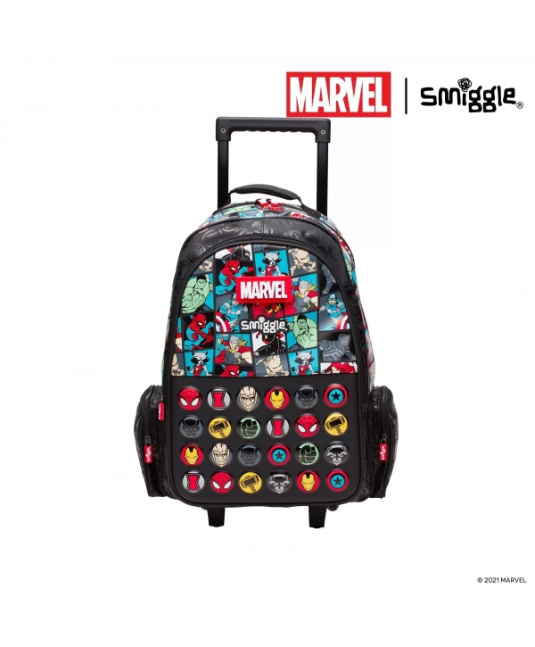 Smiggle - Marvel Çekçekli Işıklı Tekerlekli Çanta