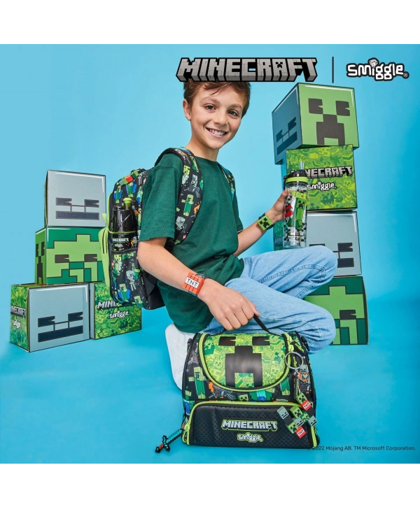 Smiggle - Minecraft Çift Katlı Askılı Beslenme Çantası