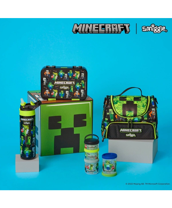 Smiggle - Minecraft Çift Katlı Askılı Beslenme Çantası