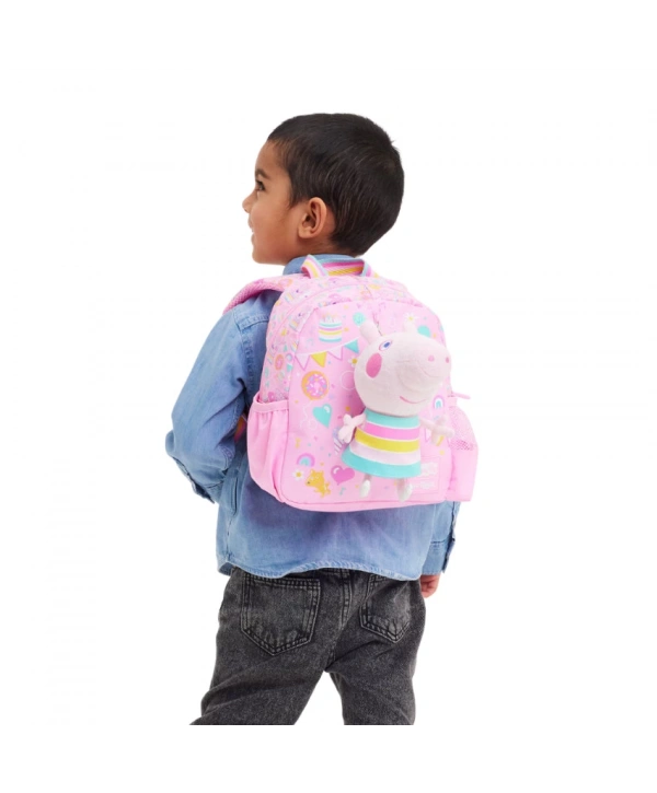 Smiggle - Peppa Pig Çıkarılabilir Oyuncaklı Kreş Okul Sırt Çantası