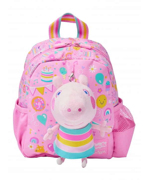 Smiggle - Peppa Pig Çıkarılabilir Oyuncaklı Kreş Okul Sırt Çantası