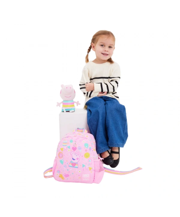 Smiggle - Peppa Pig Çıkarılabilir Oyuncaklı Kreş Okul Sırt Çantası