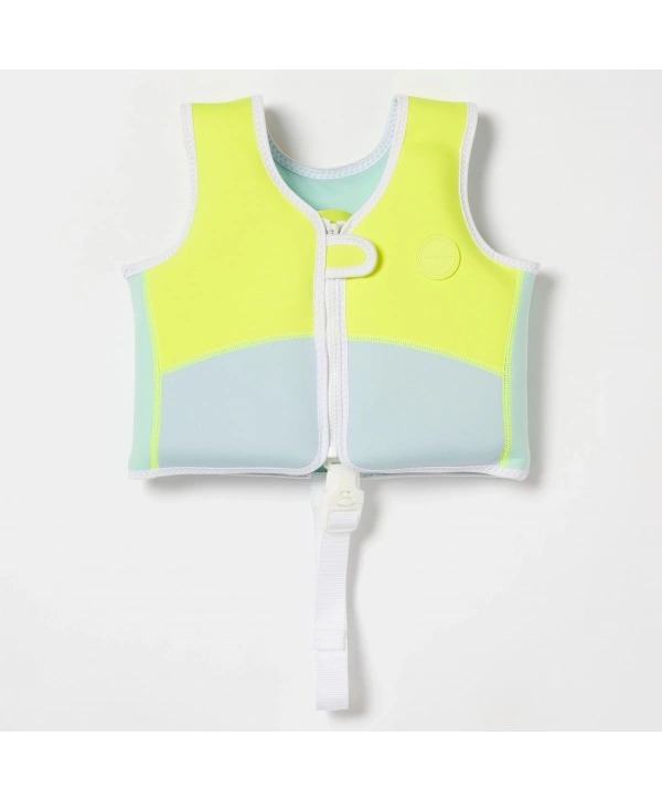 Sunnylife - Çocuk Yüzme Can Yeleği 2-3 Yaş Aqua Neon Yellow