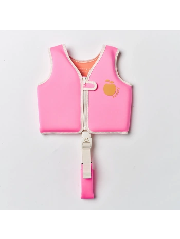 Sunnylife Çocuk Yüzme Can Yeleği 2-3 Yaş Poppy the Peach Neon Pink