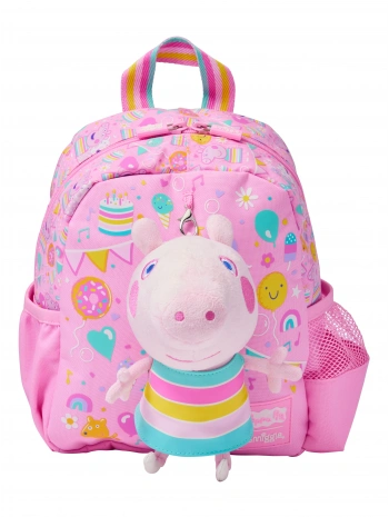 Smiggle - Peppa Pig Çıkarılabilir Oyuncaklı Kreş Okul Sırt Çantası