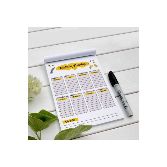 A5 Haftalık Planlayıcı - Weekly Planner - Ders Çalışma Planlayıcı Defter Çiçek Teması